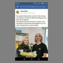 Facebook Posting der Bürgermeisterin von Arnstein, Frau Stolz, März 2018